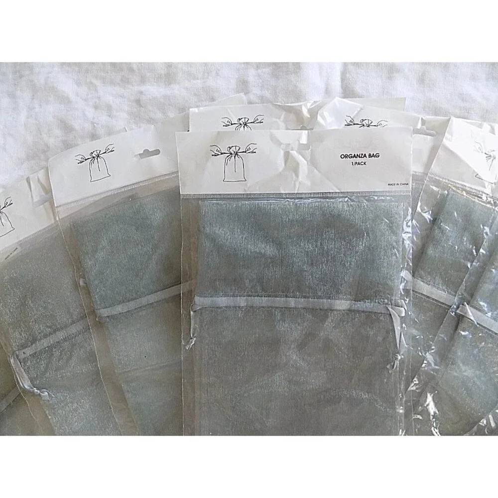 Wine Bottle Gift Bag Lot of 9 Organza Party Pack Giving Dove Gray Tall 6 x 15